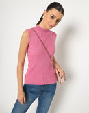 Madame Mock Neck Sleeveless Pink Skeeve