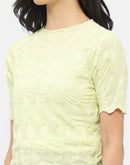 Madame Lettuce Hem Lime Green Crinkled Top