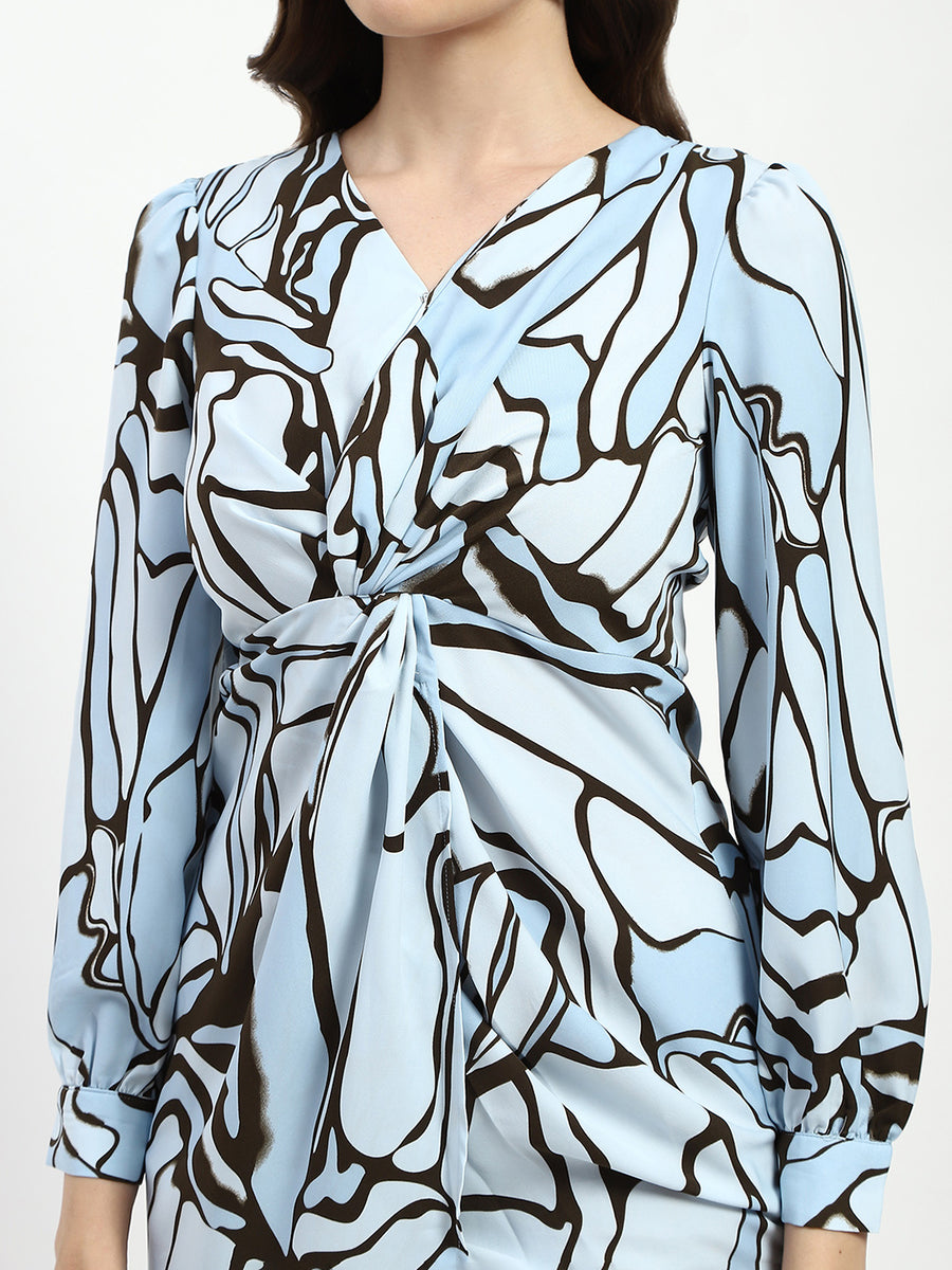 Madame Butterfly Print Wrap Style Dress