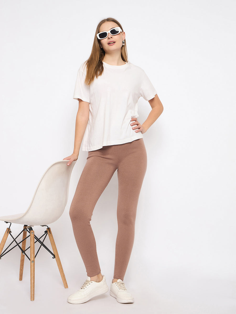 Madame Skinny Fit Brown Tights