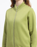 Madame Mock Neck Olive Green Cotton Sweatshirt