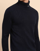 Camla Barcelona Cable Knit Turtleneck Navy Sweater