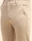 Camla Barcelona Solid Khaki Straight Fit Trousers