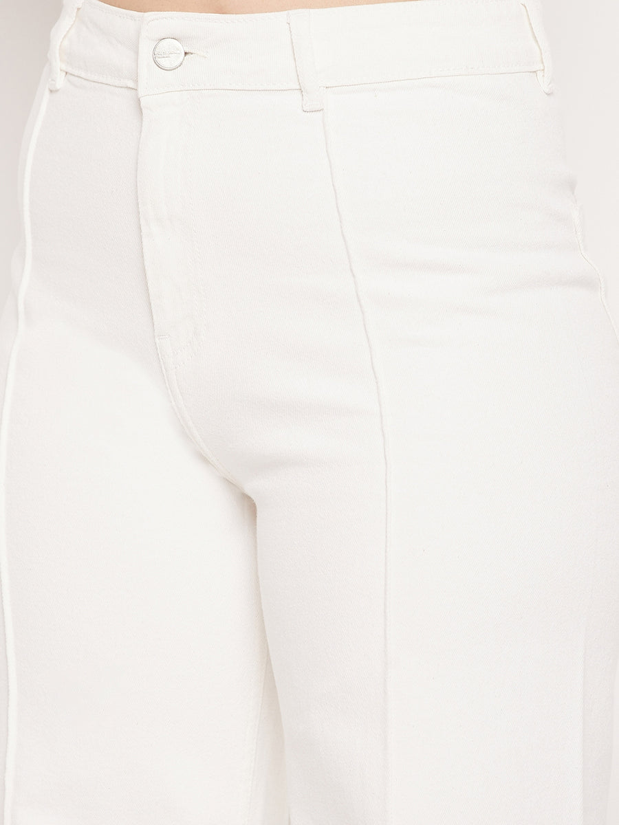 Madame White High Rise  Wide Leg Jeans