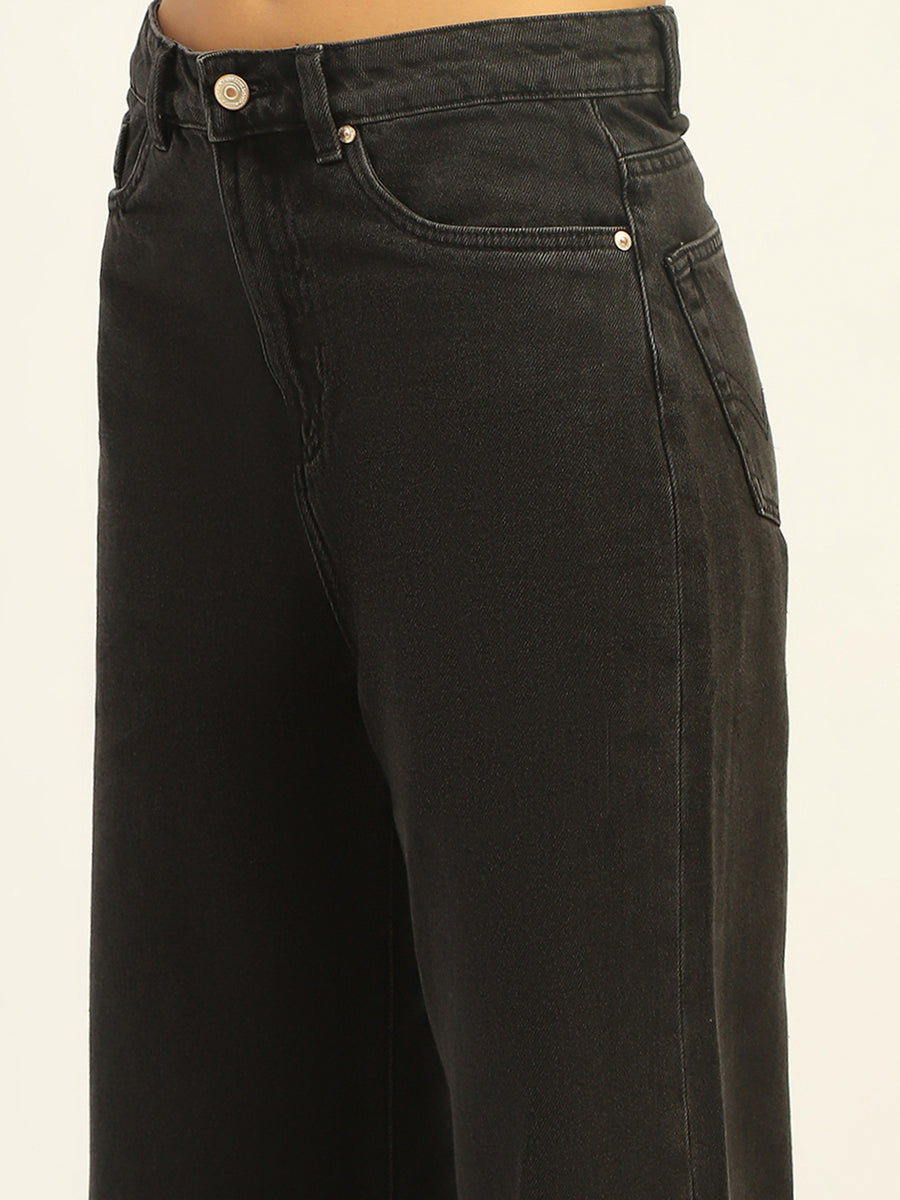 Madame Wide Leg Charcoal Cotton Denim