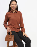 Madame Collared Button Down Cuffed Shirt