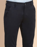 Camla Barcelona Solid Cotton Slash Pocket Navy Trouser