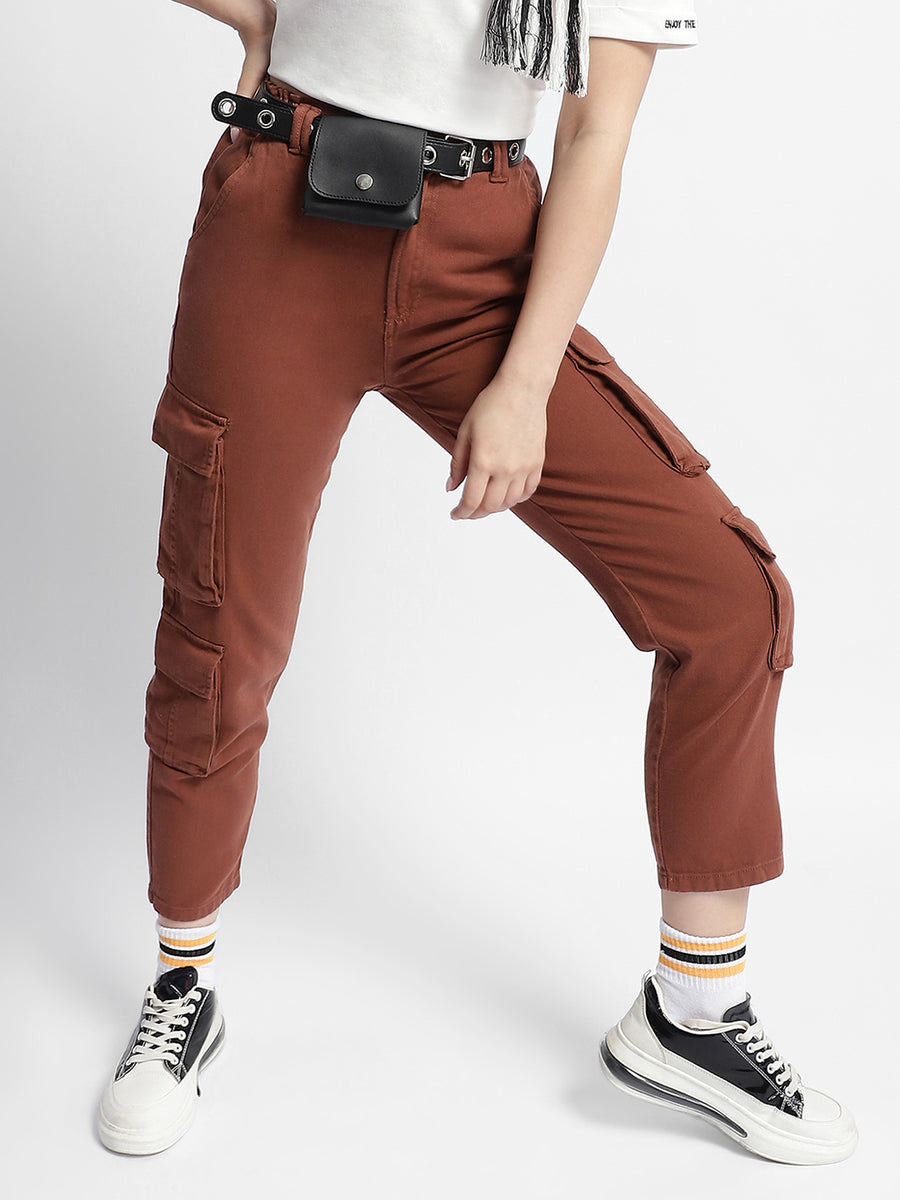 Madame Mid Rise Tapered Fit Rust Cargo