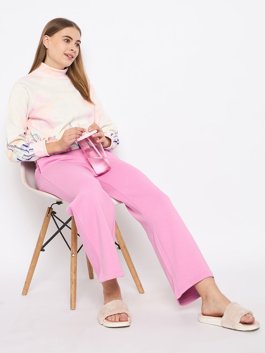 mSECRET Printed Sweatshirt and Bottoms Pink Night suit