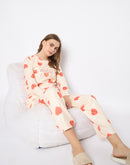 mSECRET Printed Top and Bottoms Orange Nightsuit