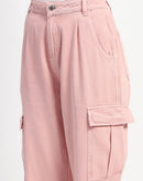 Madame Wide Legged Functional Pink Cargo Pants