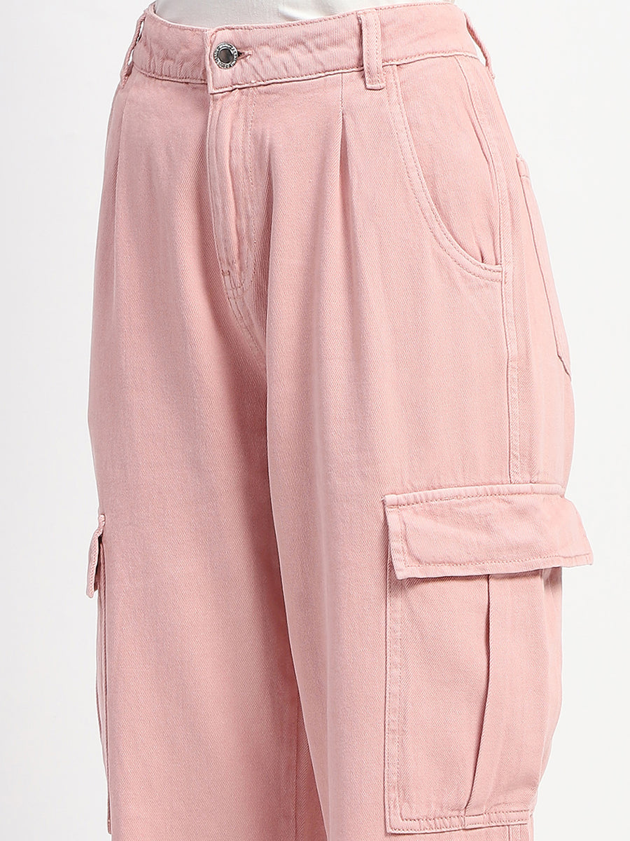 Madame Wide Legged Functional Pink Cargo Pants