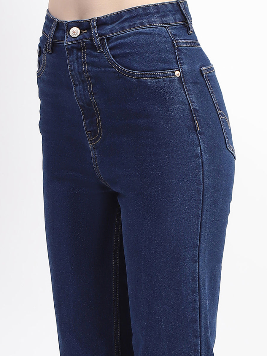 Madame Straight-Fit Dark Blue Cotton Jeans