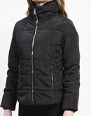 Madame High Neck Quilted Black Puffer Jacket