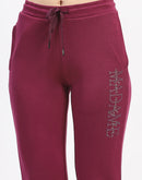 mSECRET Typography Drawstring Waist Purple Track Bottoms