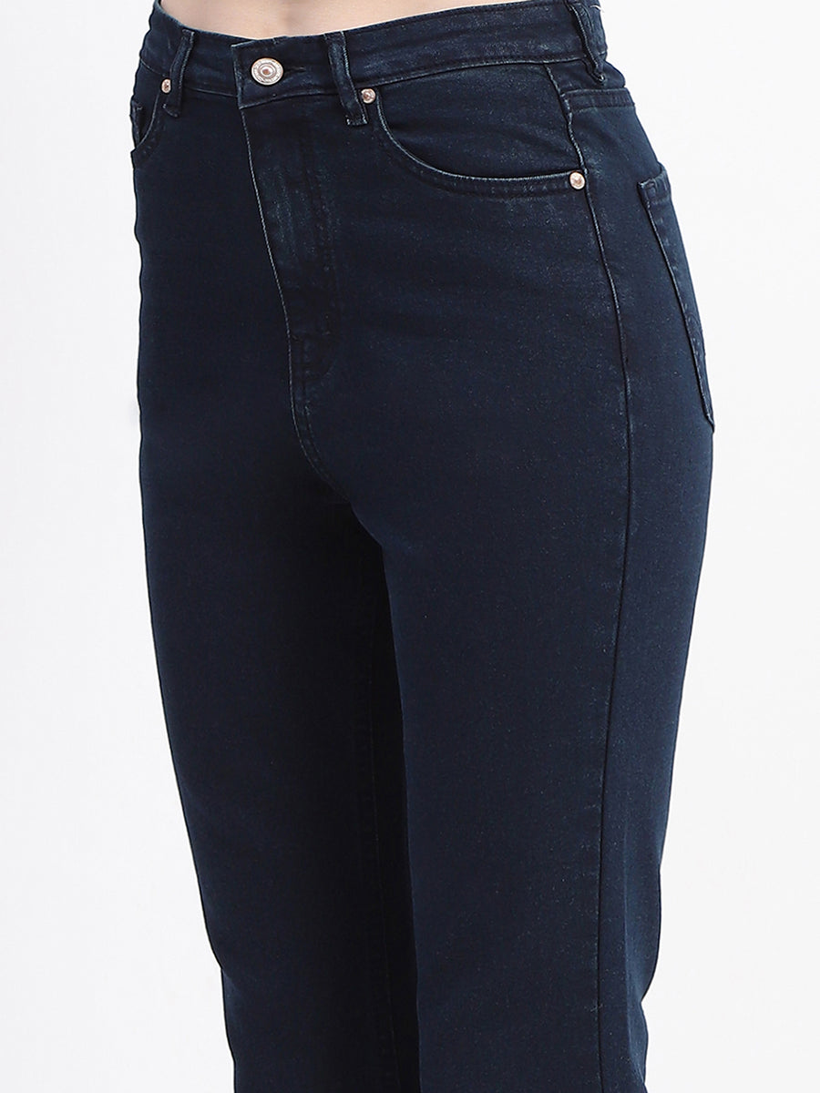 Madame Straight-Fit Dark Blue Cotton Jeans