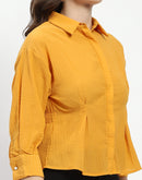 Madame Cinched Waist Mustard Shirt