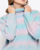 Madame Striped Multicolor Turtleneck Sweater