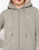 Madame Placement Print Grey Hooded Sweatshirt