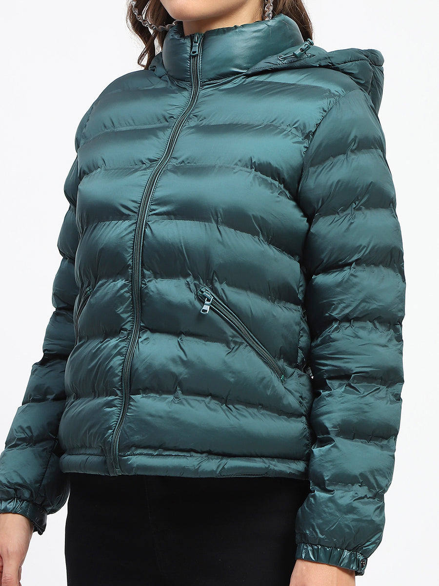 Madame Quilted Cotton Green Puffer Jacket