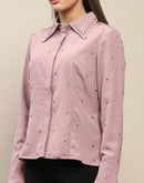 Madame Allover Embellished Pink Shirt