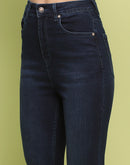 Madame Whiskered Dark Blue Cotton Denim Jeans