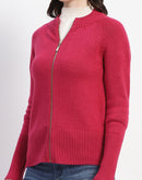 Madame Knit Fuschia Mock Neck Sweater