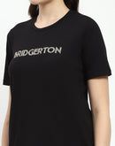 Madame Bridgerton Crystal Embellished Black T-Shirt