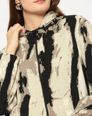 Madame All Over Print Black Hooded Sweatshirt