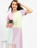 mSECRET Cotton Text and Graphic Printed Night Dress