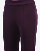 Madame Single Pleated Purple Flared Trousers