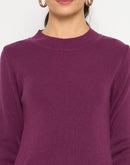 Madame Mock Neck Solid Purple Skeeve