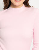 Madame Turtle Neck Full Sleeve Pink Sweater