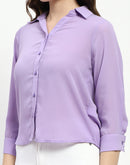 Madame Solid Purple Regular Shirt