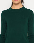 Madame Mock Neck Solid Green Skeeve