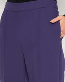 Madame Pleated Flared Purple Trousers