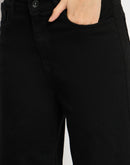 Madame Cotton Blend Wide Leg Black Denim Jeans