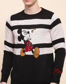 Camla Barcelona Striped Disney Printed Black Sweater