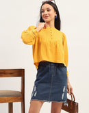 Madame Bishop Sleeve Mustard Yellow Top