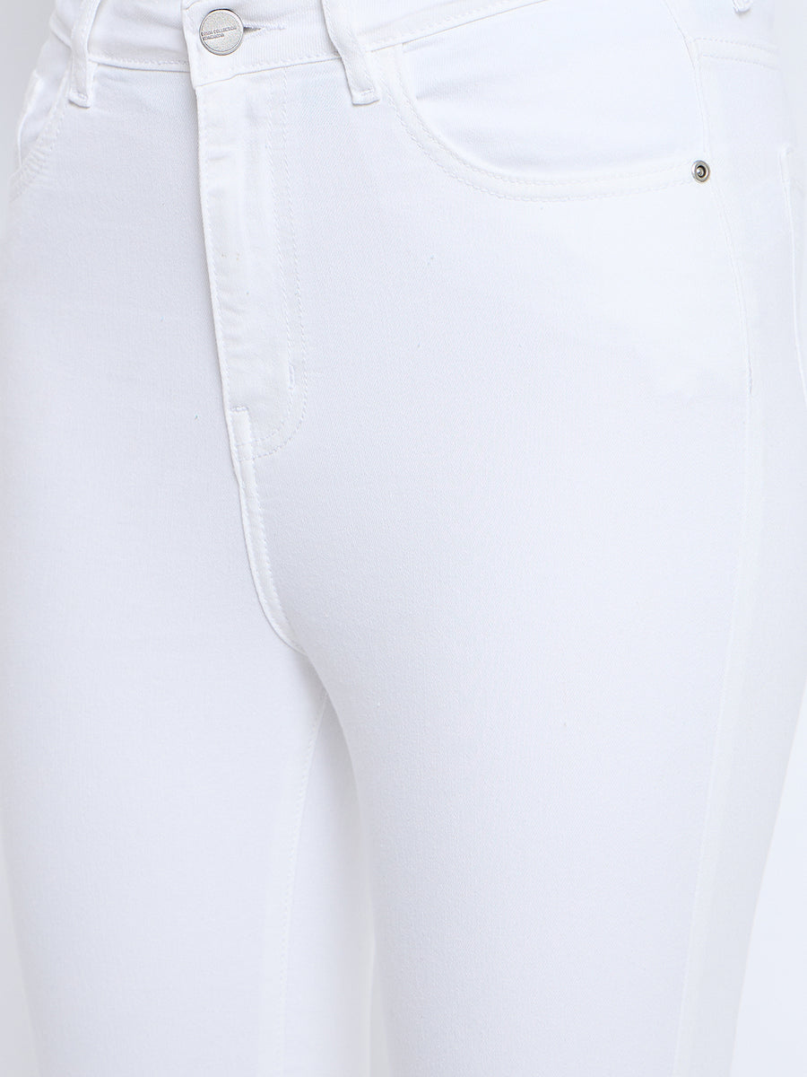 Madame Skinny Fit Cotton Blend White Denim