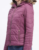 Madame Corduroy Two In One Plum Quilted Jacket