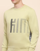 Camla Barcelona Cotton Typography Print Lime Green Sweatshirt