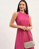 Madame Fit And Flare Pink Maxi Dress