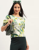 Madame Botanical Print Cotton Lime Top