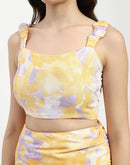 Madame Mustard Abstract Print Skirt And Top Co-Ord Set