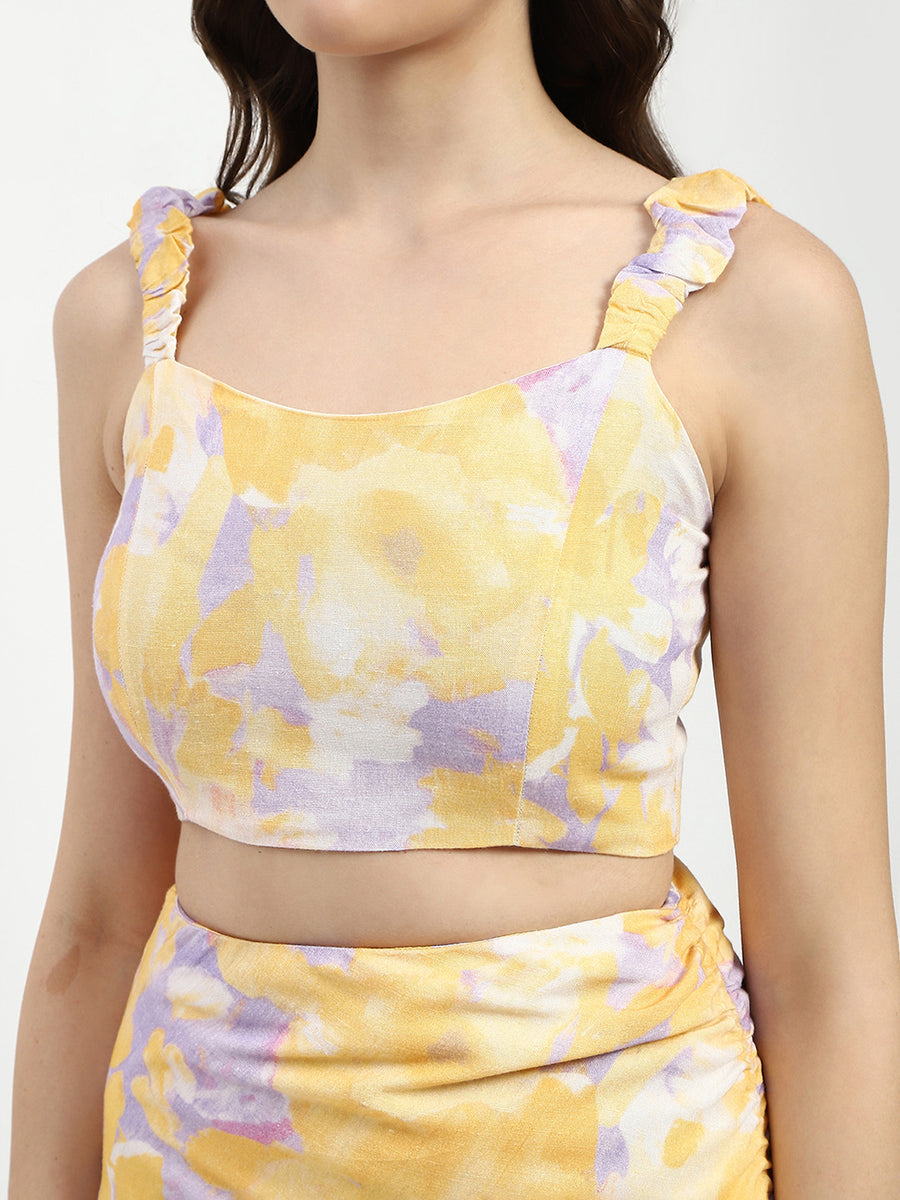 Madame Mustard Abstract Print Skirt And Top Co-Ord Set