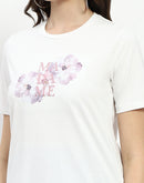 Madame Graphic Print White Cotton T-Shirt