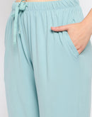 mSECRET Open Front Contrast Bonning Mint Green Night Suit