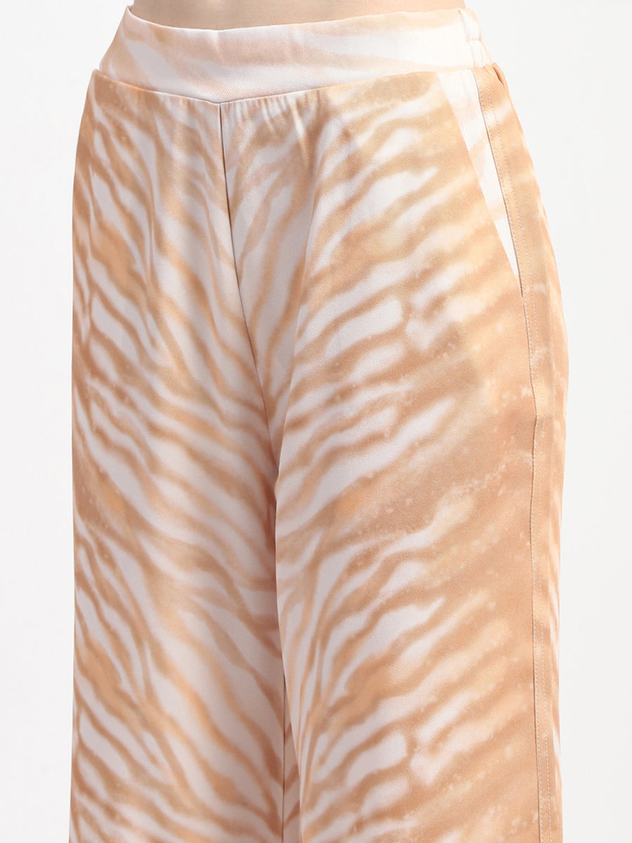 Madame  Zebra Print Tan Two-Piece Set