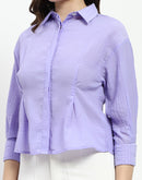 Madame Cinched Waist Lilac Shirt